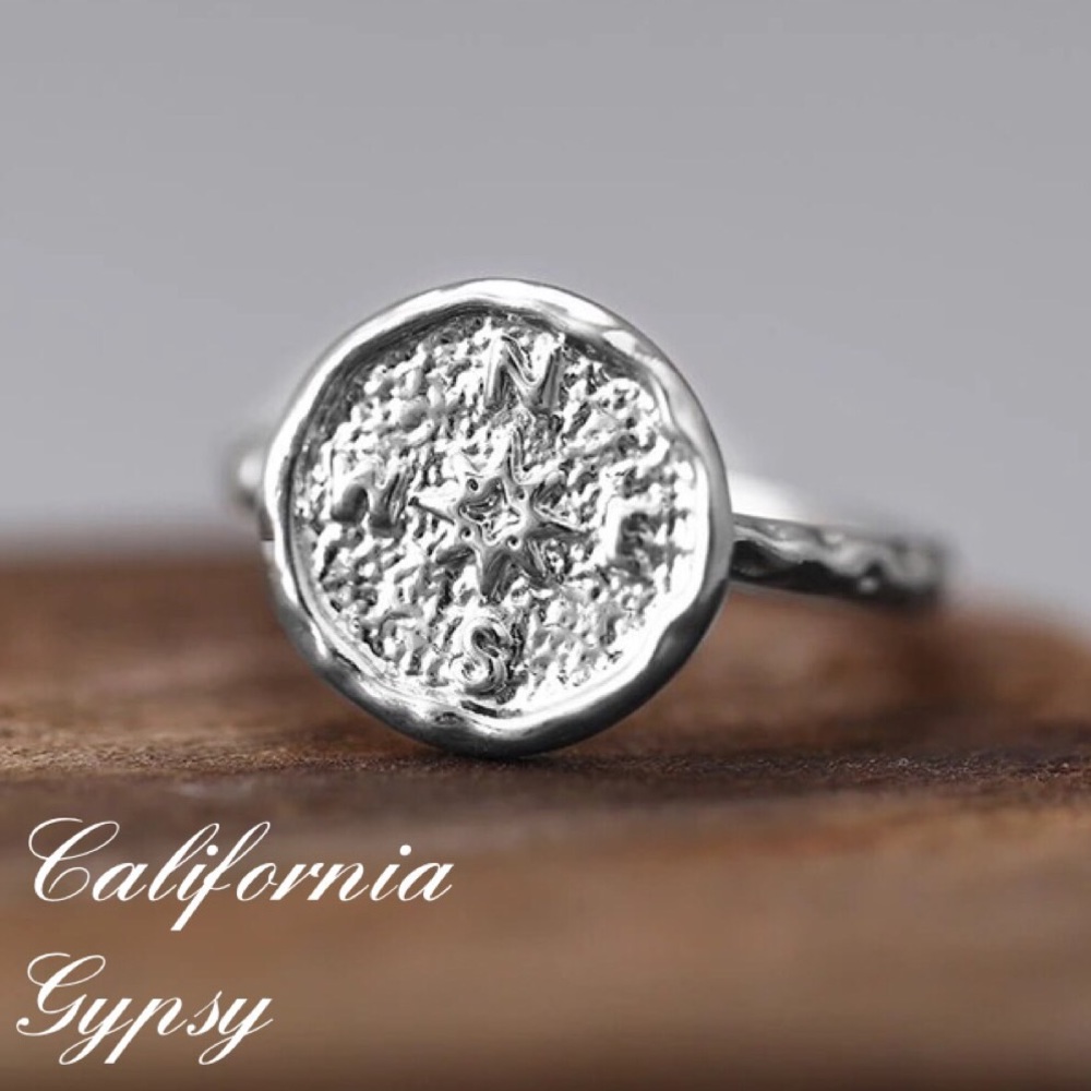 Beach boho gypsy wanderlust compass ring - Picture 5 of 6